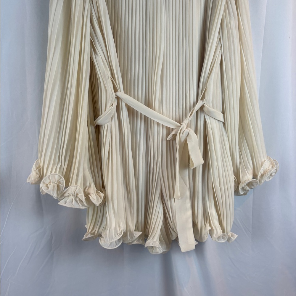 Endless Rose Cream Long Sleeve Pleated Romper - Picture 9 of 11